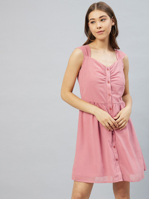 Marie Claire Women A-line Pink Above Knee/Mid Thigh Length Dress