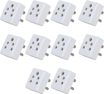 KLICK Smart MP-201-116 5 Pin Multi Plug Socket, Universal Travel Adaptor With 3 Input Socket (6A, White, Pack Of 10) 16 A Five Pin Socket