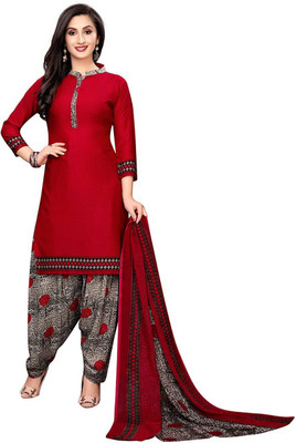 S Creation Crepe Printed Salwar Suit Material