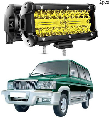XZRTZ FOG Lights,7inch Head Light Bar 120W Yellow Triple Row Fog Light Off Road Led Pod Work Lights for Auto UTV ATV Truck Boat Waterproof, 2PACKS Q245 Headlight Car, Motorbike LED for Toyota (12 V, 120 W)(Qualis, Pack of 2)