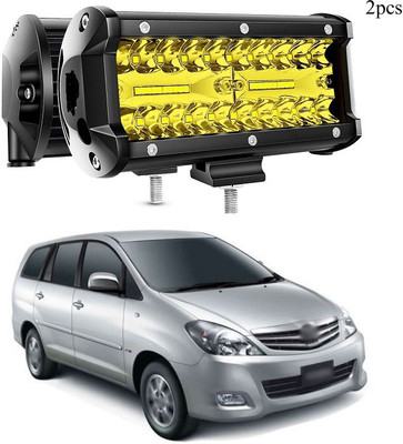XZRTZ FOG Lights,7inch Head Light Bar 120W Yellow Triple Row Fog Light Off Road Led Pod Work Lights for Auto UTV ATV Truck Boat Waterproof, 2PACKS Q242 Headlight Car, Motorbike LED for Toyota (12 V, 120 W)(Innova, Pack of 2)