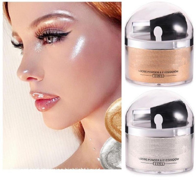 THTC Best Illumination Face Makeup powder Highlighter [Silver / Gold ] Highlighter(SILVER, GOLD)