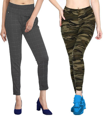 JSK Fashion Grey, Multicolor Jegging(Checkered)