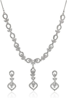 Estele Alloy Rhodium Silver Jewellery Set(Pack of 1)