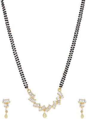 Krishna Creation Alloy Gold-plated Black, White, Gold Jewellery Set(Pack of 1)