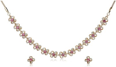 Estele Alloy Gold-plated Gold, Pink Jewellery Set(Pack of 1)