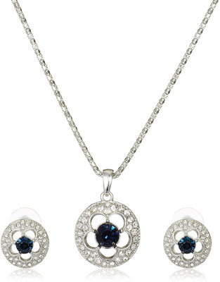 Estele Alloy Rhodium Silver Jewellery Set(Pack of 1)
