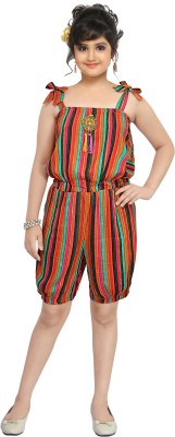 KGNFashionZ Striped Girls Jumpsuit