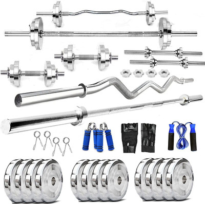 HACKERX 15 kg 15 KG Steel Plates Combo Home Gym Combo