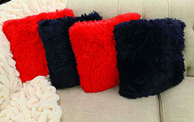 PICKKART Microfibre Solid Cushion Pack of 4(Red, Black)