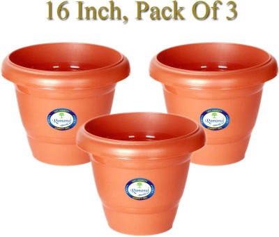 Ramanuj Heavy Duty Plastic Future Green Pot for Home/Gardening,/Balcony and Terrace/School/Restaurants for Indoor/Outdoor Planter (16 Inches, Pack Of 3) Plant Container Set(Pack of 3, Plastic)