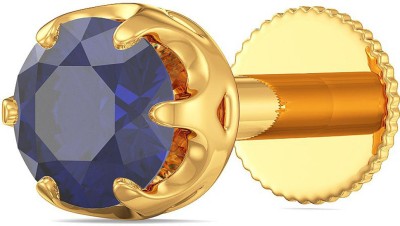 Joyalukkas Royal Blue Gemstone Nose-Pin 22kt Sapphire Yellow Gold Nose Wire
