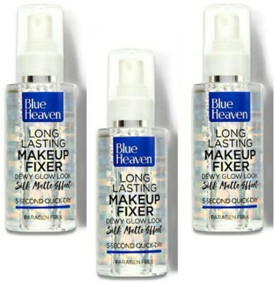 BLUE HEAVEN LONG LASTING MAKEUP FIXER 5 -SECOND QUIKE -DRY (MINI PACK ) PACK OF 3 Primer  - 180 ml(Transparent)