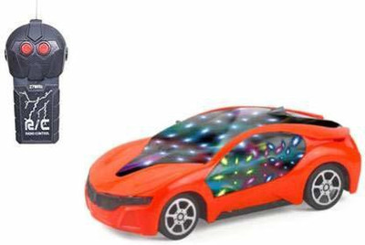 AS TRADERS Wireless Remote Control Fast Modern Car With 3D Light RCAR_ORANGE_A30(Orange)