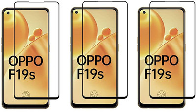 ISAAK Edge To Edge Tempered Glass for OPPO F19s Edge to Edge, Full Glue, 11D Tempered Glass(Pack of 3)