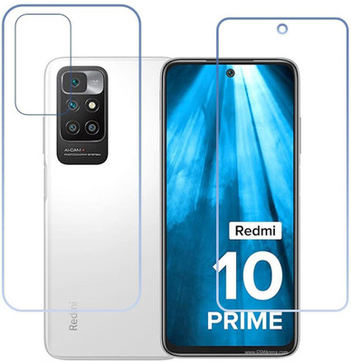 SOLIVAGANT Front and Back Tempered Glass for Mi Redmi 10 Prime(Pack of 2)