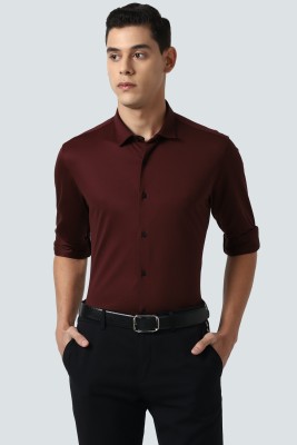 LOUIS PHILIPPE Men Solid Formal Maroon Shirt