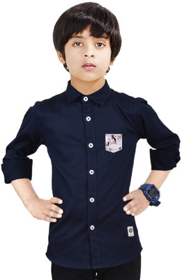 MADE IN THE SHADE Boys Printed Casual Dark Blue Shirt