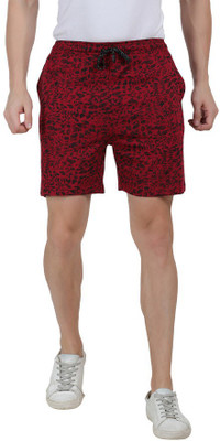 TT Printed Men Maroon Basic Shorts