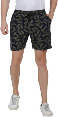 TT Printed Men Dark Blue Basic Shorts