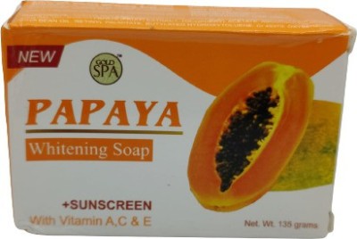 Gold Spa PAPAYA WHITENING SOAP +SUNSCREEN WITH (VITAMIN A, C & E) 135G(135 g)