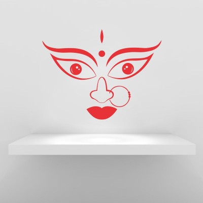 CRAFT STUDIO 77 cm Maa Durga Face Wall Sticker and Home Décor(77x58) Self Adhesive Sticker(Pack of 1)