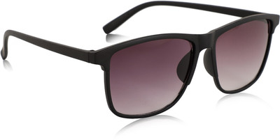 Alchiko Retro Square, Wayfarer Sunglasses(For Men & Women, Black, Violet)