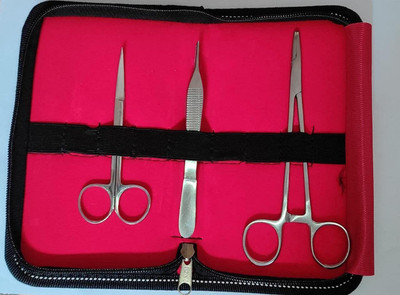 ARINEO Needle Holder, 5" ADSON Dissecting Forceps tooth and 4"Iris Scissor Stevens Scissors(Blunt/Sharp Blades)