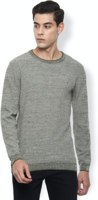 VAN HEUSEN Self Design Round Neck Casual Men Grey Sweater