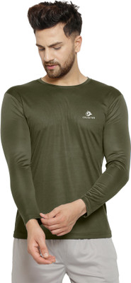 Cruister Solid Men Round Neck Dark Green T-Shirt