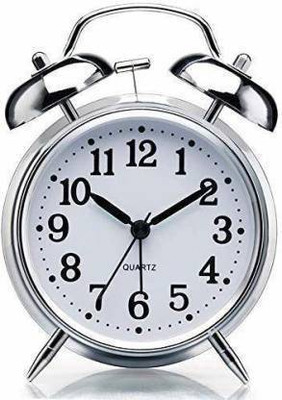 Grabitt Analog-Digital Silver Clock