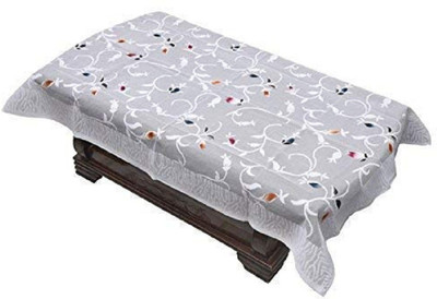 HARI SHANKAR TRADING COMPANY Floral 4 Seater Table Cover(White, Cotton)