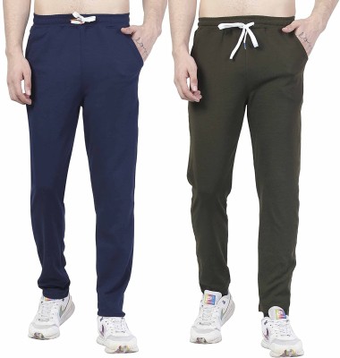 MPitude Solid Men Dark Green Track Pants