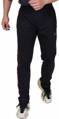 axys Solid Men Black Track Pants