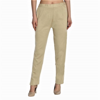 TNQ Regular Fit Women Beige Trousers