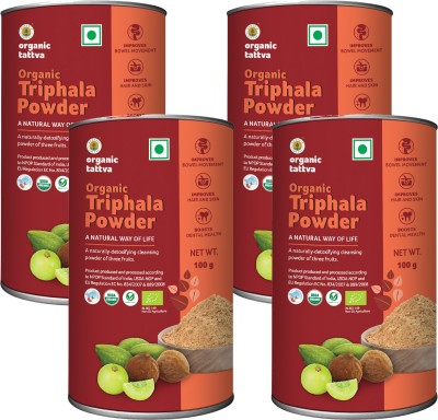 Organic Tattva Organic Triphala Powder 400g | Helps in Weight Loss and Gastro Intestinal Wellness(4 x 100 g)