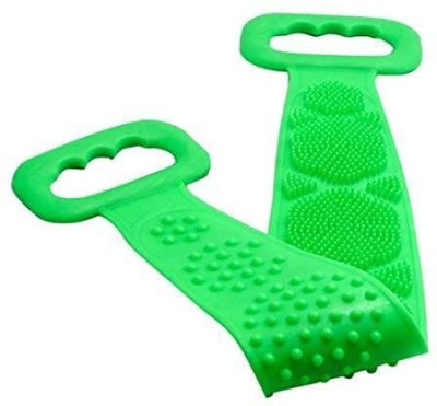 GJSHOP body scrubber belt bath brush silicone scrub back skin shower double exfoliating massager long cleaning easy side clean lathers for men & women (Pack of 1 ) (Color May Vary)