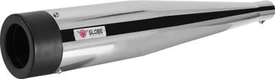 Globe Exhaust CANNON CHROME BLACK Modify Your BIKE & SCOOTY With GLOBE Silencer’s India’s Number 1 Strong Material VERY HIGH SOUND BASS INDIA KA DILL KARE DHUK DHUK. Royal Enfield Classic 500, Super|Thunderbird, Classic 350, Electra 350, Universal For Bike Full Exhaust System