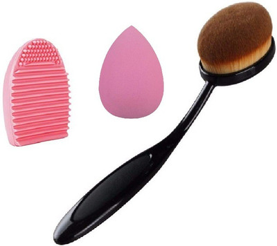 GFSU Fiber Bristle Makeup Brush With Blender Sponge and Brush Cleaner(3 Items in the set)