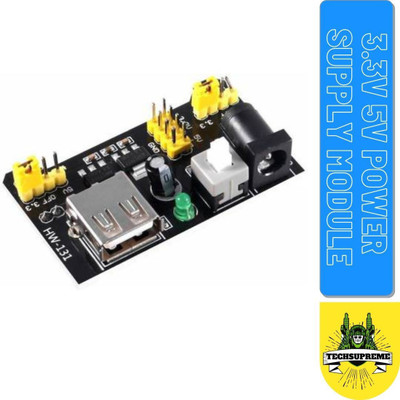 TechSupreme 3.3V 5V Power Supply Module for MB102 Prototype Breadboard DC 6.5-12V or USB Power Supply Module Power Supply Electronic Hobby Kit