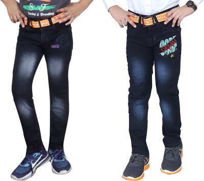 Kundan Regular Boys Black Jeans(Pack of 2)