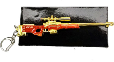 ANZ Pubg AWM Gun Keychain, Red and Gold AWM Snipers for bike car Key Chain