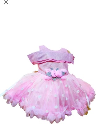 The Kids Shoppe Baby Girls Midi/Knee Length Casual Dress(Pink, 3/4 Sleeve)