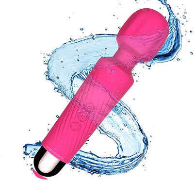 RBS Handheld Cordless Personal Body Massager for Women & Men - Waterproof & Portable Vibrate Wand [20 pattern x 8 speeds] - Extra Long Battery - Flexible Neck New Quality Massager(Rose rad)
