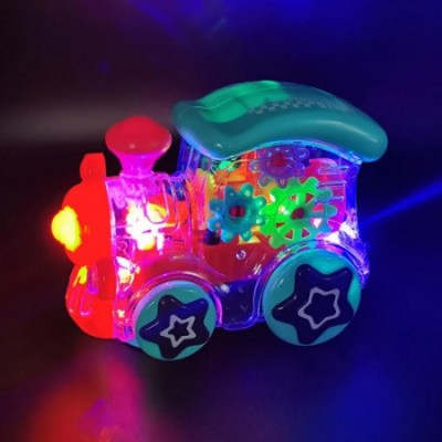 Toyvala Inviting Concept 3D Transparent Train Engine Bump & Go Toy for Kids With Electric Universal Wheel Live Mechanical Gear/360 Degree Rotation with Cool Light & Sound Effect/ Ideal Christmas Birthday Gifts (NO.0715)(Multicolor)