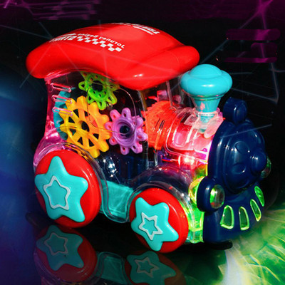 Toyvala Arresting Concept 3D Transparent Train Engine Bump & Go Toy for Kids With Electric Universal Wheel Live Mechanical Gear/360 Degree Rotation with Cool Light & Sound Effect/ Ideal Christmas Birthday Gifts (NO.0715) •(Multicolor) Toyvala Arresting Concept 3D Transparent Train Engine Bump & Go Toy for Kids With Electric Universal Wheel Live Mechanical Gear/360 Degree Rotation with Cool Light & Sound Effect/ Ideal Christmas Birthday Gifts (NO.0715) •(Multicolor)