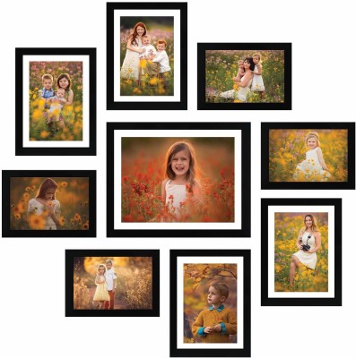 CDM Wood Wall Photo Frame(Black, 9 Photo(s), 8x10-1M 8x6-4M 5x7-4)