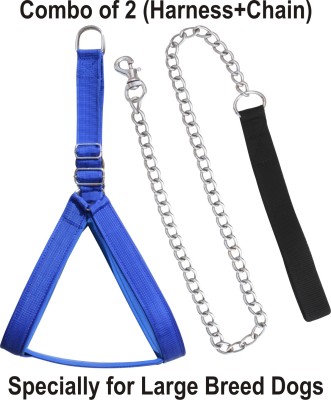 BODY BUILDING Dog Harness & Chain(Large, L-BHKHC)