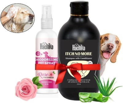 Hachiko Allergy Relief, Anti-dandruff, Anti-fungal, Whitening and Color Enhancing, Conditioning, Anti-itching, Anti-microbial Artificial Fragrance Free Dog Shampoo(250 ml)