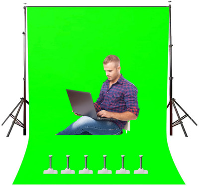NEELITE Green Screen Background Photo Video Studio Backdrop 8x12 for YouTube Videos Live Gaming Online Teaching Animated Videos Made in India Reflector